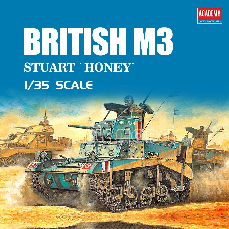 Model Kit Academy - อะคาเดมี่ 13270 เอ็ม3 สจ๊วต รถถังเบาพร้อมชุดโมเดลขนาด 1/35