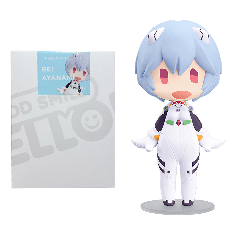 Model Kit Evangelion Bandai - ฟิกเกอร์ตัวการ์ตูนอะนิเมะ EVA Ayanami Rei Q สไตล์พิกเซลโมเดล