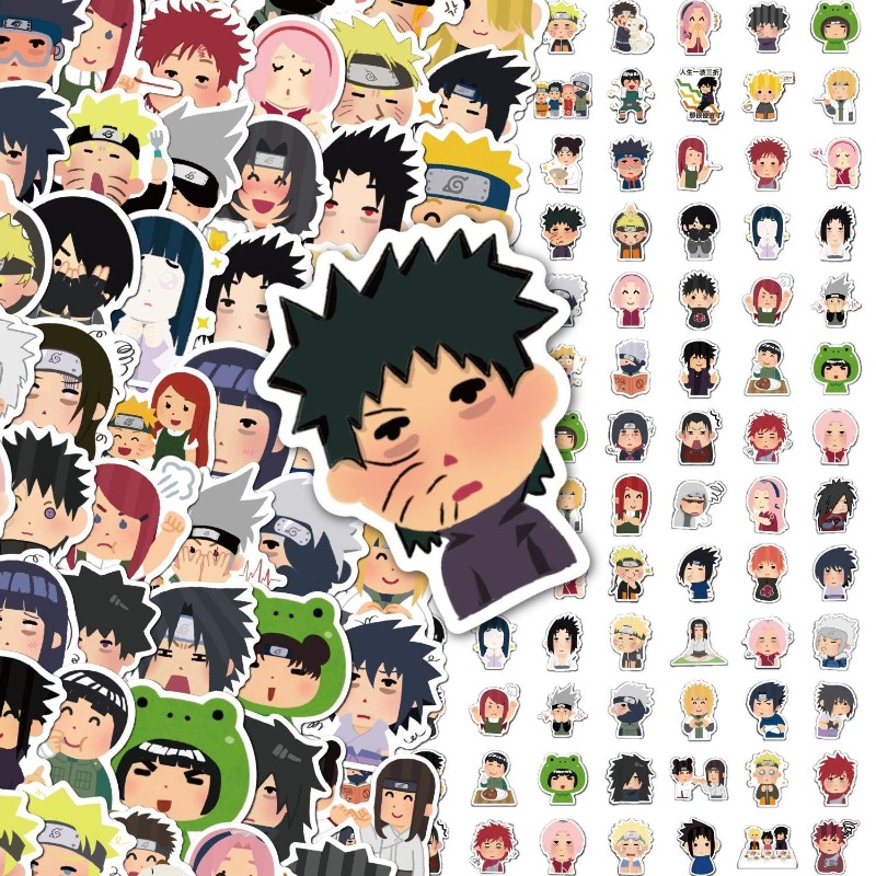 Model Kit Naruto - 85 ชิ้น นารูโตะ อนิเมะ สติกเกอร์แสดงอารมณ์สองมิติ สร้างสรรค์