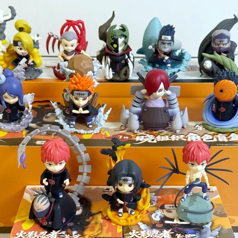 Model Kit Naruto - กล่องสุ่มฟิกเกอร์ตัวละครอะคาสึกิ นารูโตะ ชิปปุเด็น ของแท้ น่ารัก อนิเมะ
