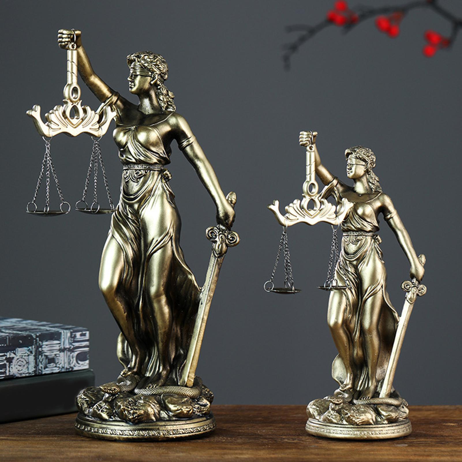 Model Kit Judge - รูปปั้นเทพีความยุติธรรม รูปปั้นสเกลออฟจัสติซ งานประติมากรรมเรซิ่น ของตกแต่งสำนักงานทนายความ ของประดับชั้นวางหนังสือ ของขวัญสำหรับทนายความในโอกาสรับปริญญา