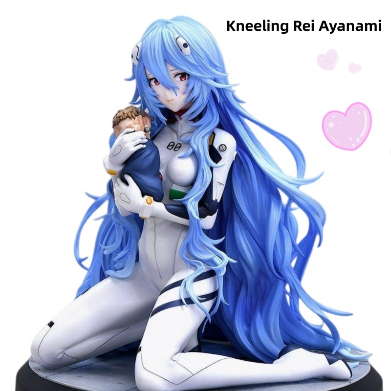 Model Kit Evangelion Bandai - ฟิกเกอร์นีออนเจเนซิส เอวานเกลียน: รี อายานามิ ท่าคุกเข่า ผมยาว